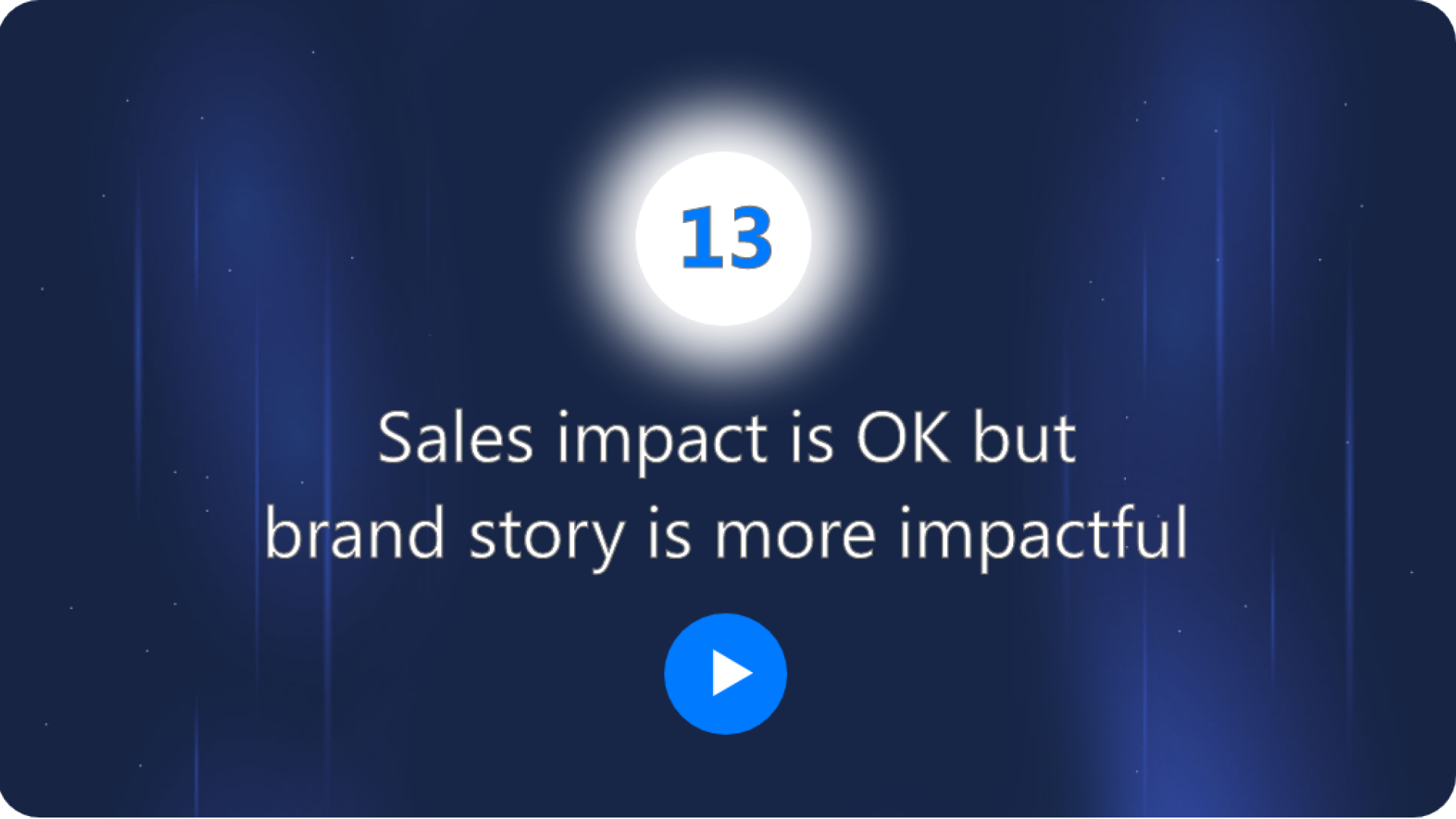 Sales impact is OK but brand story is more impactful